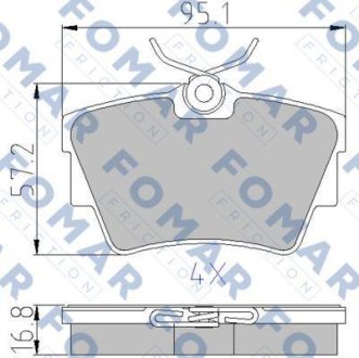 Гальмівні колодки (набір) FOMAR FO920281