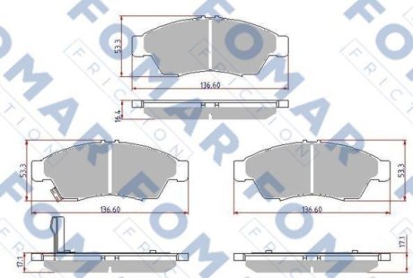 Гальмівні колодки (набір) FOMAR FO923881