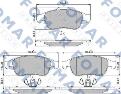 Гальмівні колодки (набір) FOMAR FO931481