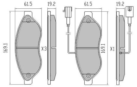 Колодки гальмівні передні (1.1-1.5t) 06- FREMAX FBP1476 (фото 1)