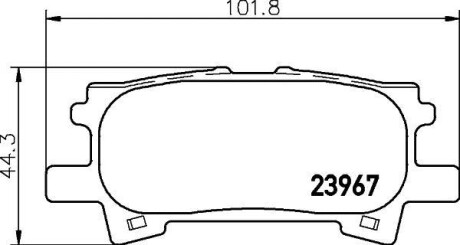 Гальмівні колодки, дискове гальмо (набір) HELLA 8DB355010621