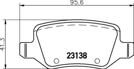 Гальмівні колодки, дискове гальмо (набір) HELLA 8DB355012131