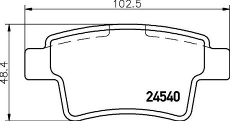 Гальмівні колодки, дискове гальмо (набір) HELLA 8DB355013361