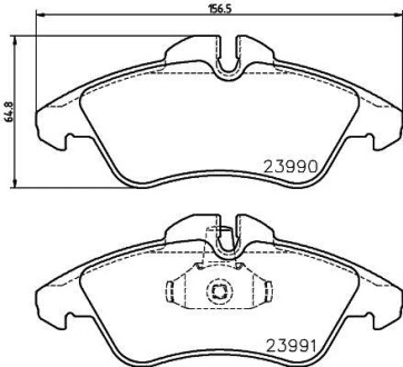 Гальмівні колодки, дискове гальмо (набір) HELLA 8DB355014481