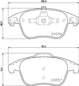 Гальмівні колодки, дискове гальмо (набір) HELLA 8DB355015561