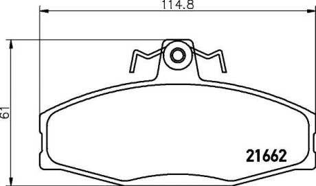 Гальмівні колодки, дискове гальмо (набір) HELLA 8DB355017931