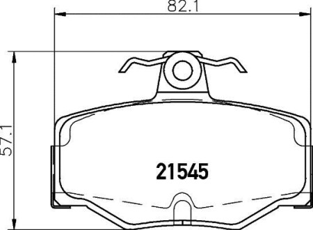 Гальмівні колодки, дискове гальмо (набір) HELLA 8DB355018021