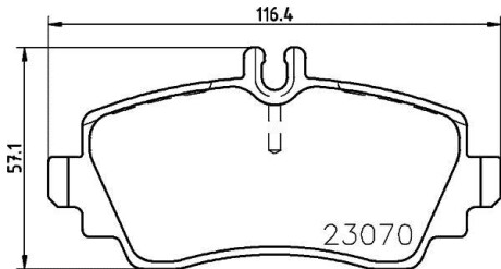 Гальмівні колодки, дискове гальмо (набір) HELLA 8DB355018281