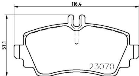 Гальмівні колодки, дискове гальмо (набір) HELLA 8DB355018311