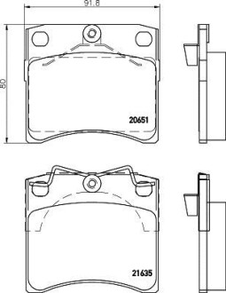 Гальмівні колодки, дискове гальмо (набір) HELLA 8DB355018381