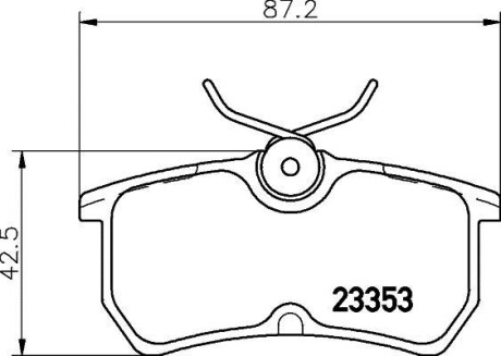 Гальмівні колодки, дискове гальмо (набір) HELLA 8DB355018411