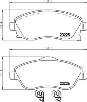 Гальмівні колодки, дискове гальмо (набір) HELLA 8DB355018511