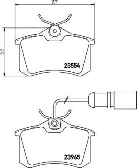 Гальмівні колодки, дискове гальмо (набір) HELLA 8DB355018601