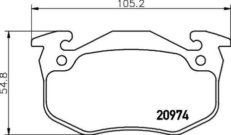 Гальмівні колодки, дискове гальмо (набір) HELLA 8DB355018951