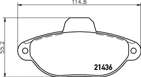 Гальмівні колодки, дискове гальмо (набір) HELLA 8DB355019151