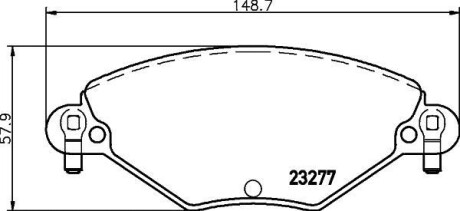 Гальмівні колодки, дискове гальмо (набір) HELLA 8DB355019411