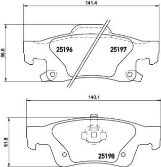 Гальмівні колодки дискові T2064 HELLA 8DB355020351