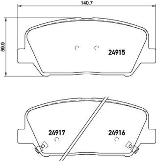 Гальмівні колодки дискові T3149 HELLA 8DB355020591