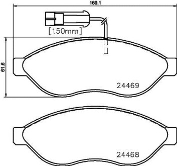 Гальмівні колодки дискові T1657 HELLA 8DB355020661