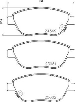 Гальмівні колодки (набір) HELLA 8DB355020881