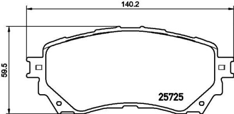 Колодки гальмівні дискові комплект; передн. / Mazda 6 GJ 2012> HELLA 8DB355020901