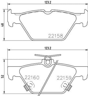 Гальмівні колодки дискові зад. Subaru Outback 2.0 D 2015- HELLA 8DB355023341