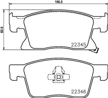 Гальмівнi колодки дисковi перед. OPEL ASTRA K 1.0-1.6D 06.15- HELLA 8DB355024781