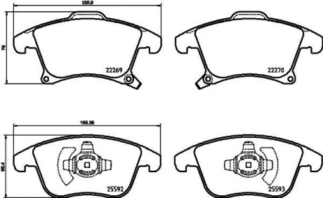 Колодки гальмівні дискові комплект; передн. HELLA 8DB355025201