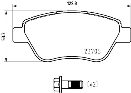 Колодки гальмівні (передні) Fiat Doblo 00-/Panda 03-/500 II 07-/Lancia Musa 04-12 HELLA 8DB355025301