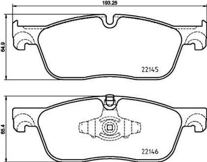 Гальмівні колодки передні Land Rover Evogue 14- HELLA 8DB355025701