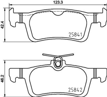 Колодки гальмівні (задні) Ford Fiesta 1.0 EcoBoost 17-/Peugeot 308 14- (Teves) Q+ HELLA 8DB355031761