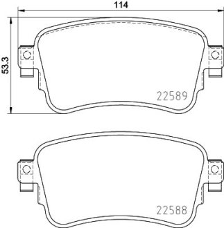 Гальмівні колодки Citroen Jumpy, Spacetourer Opel Vivaro C, Zafira Life Peugeot Expert, Traveller Toyota Proace, Proace Verso 1.5D-Electric HELLA 8DB 355 037-681