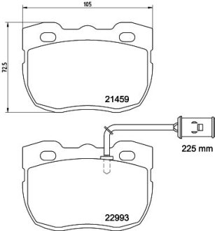 Колодки гальмівні (передні) Land Rover Discovery/Range Rover/Defender 88-98 (+датчик) HELLA 8DB355037941 (фото 1)