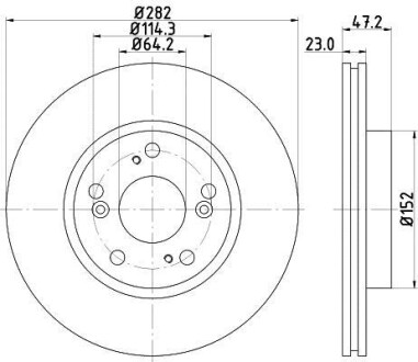 Диск гальмівний 54444PRO HELLA 8DD355118131