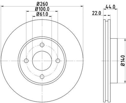 Диск гальмівний 55399PRO HELLA 8DD355118291