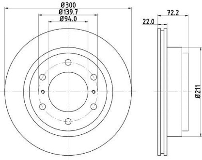 Диск гальмівний 54351PRO HELLA 8DD355118651