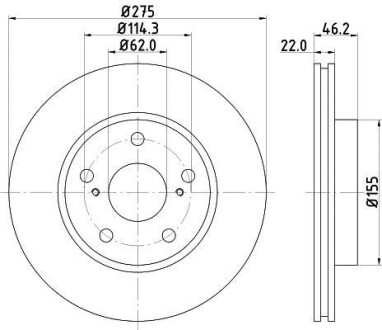 Диск гальмівний 54638PRO HELLA 8DD355118961