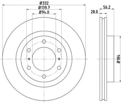 Диск гальмівний 54672PRO HELLA 8DD355119081