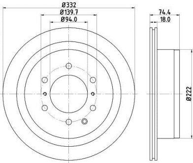 Диск гальмівний 54673PRO HELLA 8DD355119091