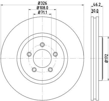 Диск гальмівний PRO High Carbon; передн. HELLA 8DD355128881