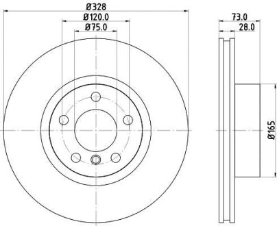 Диск гальмівний PRO High Carbon; передн. HELLA 8DD355129631