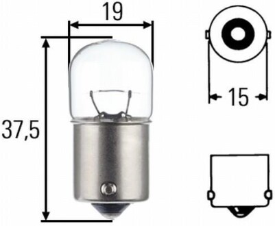 Автолампа Behr Heavy Duty R10W BA15s 10 W прозрачная HELLA 8GA002071251