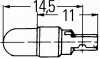 Лампа розжарювання, T5 12V 1,2W W 2 x 4,6d white HELLA 8GA007997011 (фото 2)