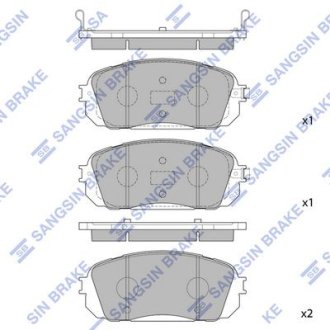 Колодка торм. KIA CARNIVAL 2.7, 2.9CRDI (WHEEL SIZE 17) 05- передн. (SangSin) Hi-Q (SANGSIN) SP1191