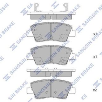 Колодка гальм. диск. HYUNDAI ACCENT, ELANTRA 11- KIA SOUL 1.6 09- задн. (SANGSIN) Hi-Q (SANGSIN) SP1401