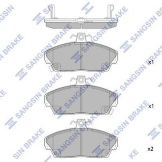 Колодка тормозная перед. HONDA CIVIC MB#/MA# 95- MB#/MC# 88- Hi-Q (SANGSIN) SP1571