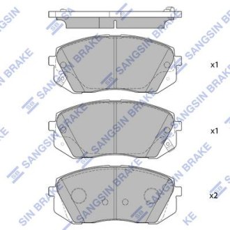 Колодка торм. диск. HYUNDAI SONATA (LF) 16" 14- передн. (SANGSIN) Hi-Q (SANGSIN) SP1682