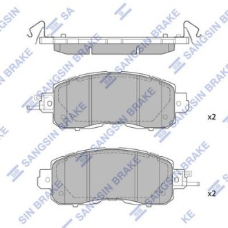 Колодки гальмівні (дискові) передние Hi-Q (SANGSIN) SP1765