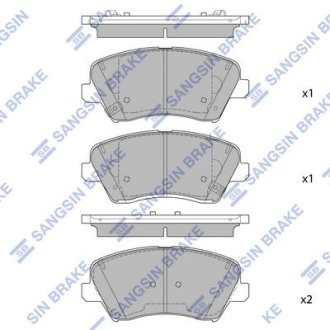 Колодка гальм. диск. HYUNDAI i30 CW (GD) 12-; KIA K3 16 - передн. (SANGSIN) Hi-Q (SANGSIN) SP1842