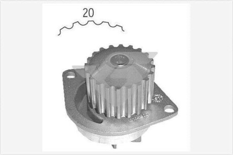 Насос водяний Citroen Xsara/Nissan Micra/Peugeot 205, 306, 309, 405 1.4/ 1.5D/ 1.6 (91-) HUTCHINSON WP17